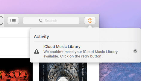 Não foi possível disponibilizar sua biblioteca de músicas do iCloud