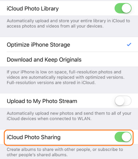 iCloud 사진 공유