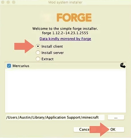在 Mac 上安装 Minecraft Forge