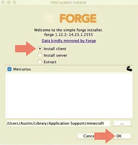 قم بتثبيت Minecraft Forge على نظام Mac