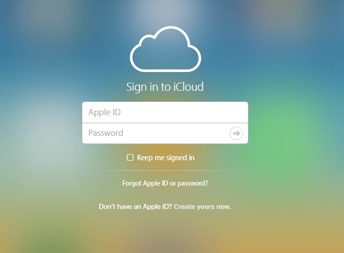 Войдите в iCloud со своим Apple ID и паролем.