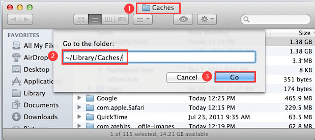Handmatig caches verwijderen op Mac
