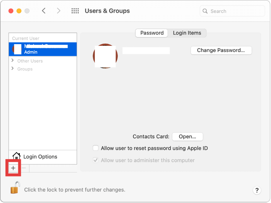 Add New User Account Mac