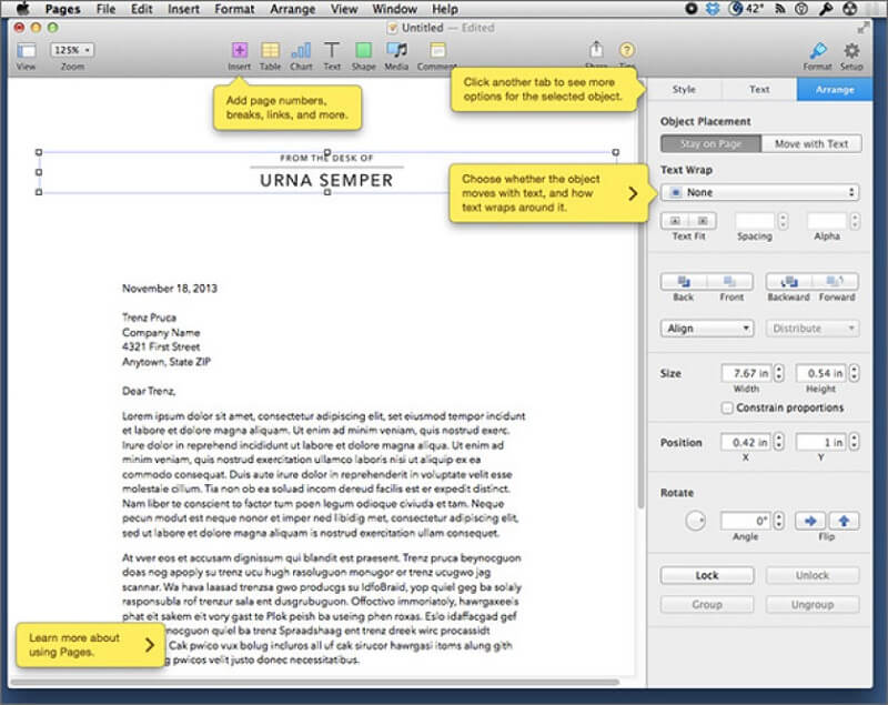 Word Processor for Mac Pages