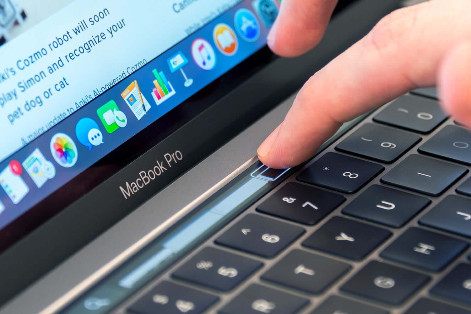 Gegevens wissen van Touch Bar