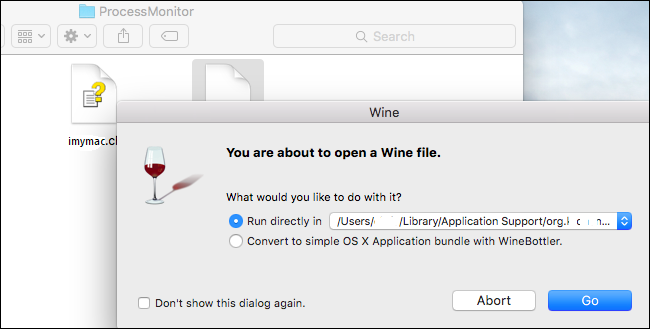 Выберите параметр «Запускать напрямую», чтобы запустить EXE-файл на Mac