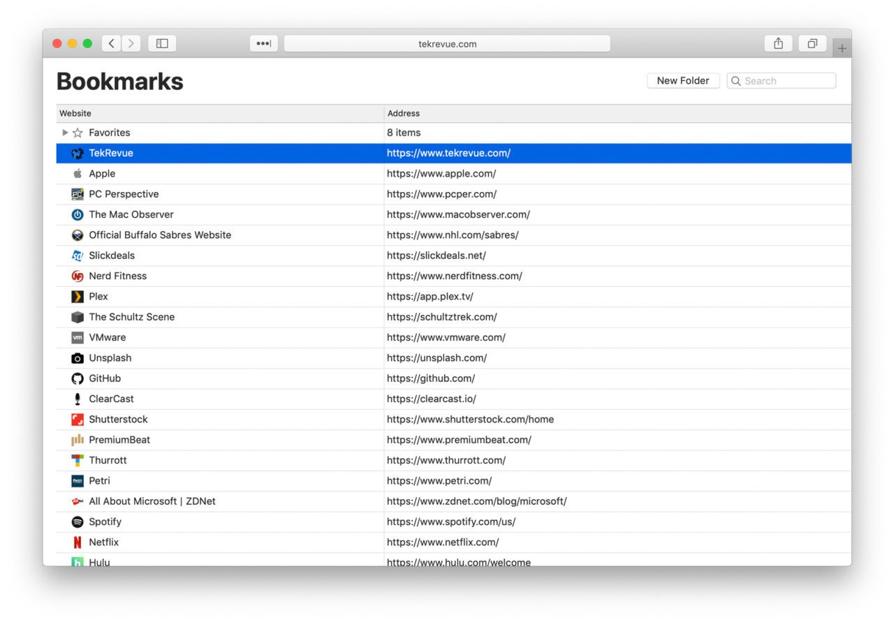 Safari Bookmark Manager