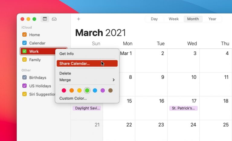 Mac Share Calendar
