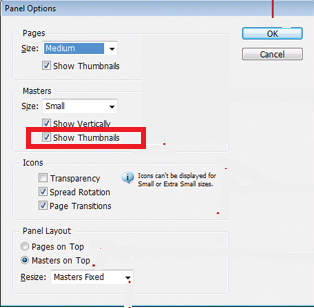 Desative as miniaturas de página para interromper a lentidão do InDesign