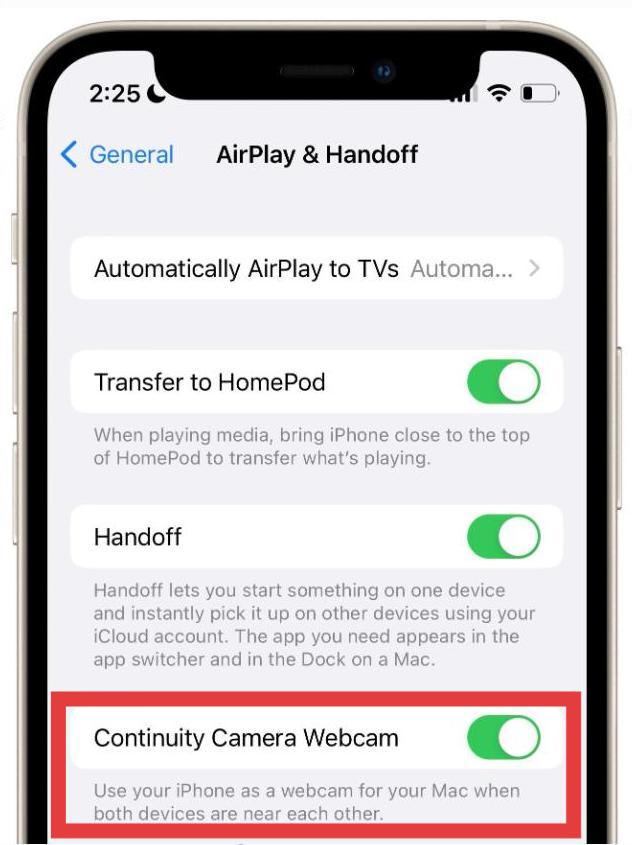 Continuity Camera On iPhone