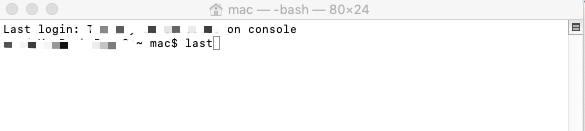 Używanie ostatniego polecenia do wyświetlania ostatniej aktywności na komputerze Mac