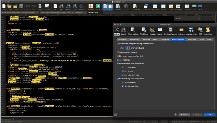 برنامج Notepad ++ بديل لنظام التشغيل Mac UltraEdit