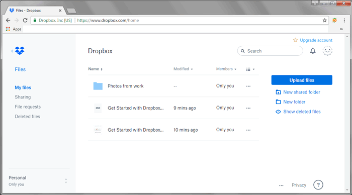 Using Dropbox to Transfer Files