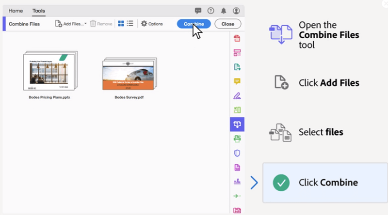 Combinar archivos PDF con Adobe