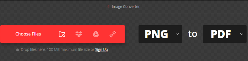 Преобразование PNG в PDF с помощью Convertio
