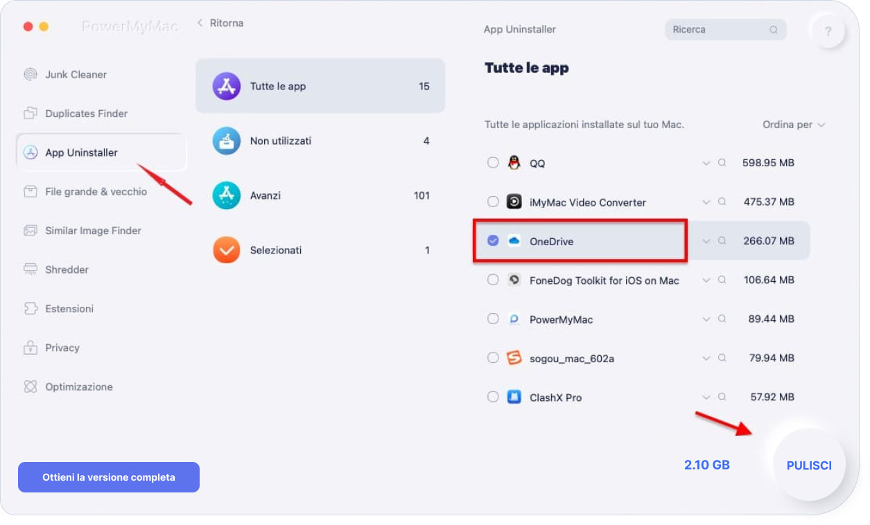 Disinstalla in modo semplice OneDrive dal Mac