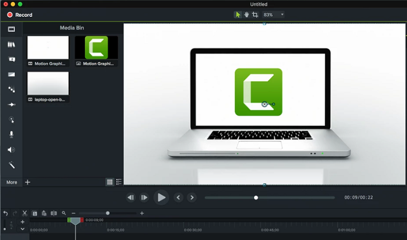 مسجل الشاشة المجاني لنظام ماك - Camtasia