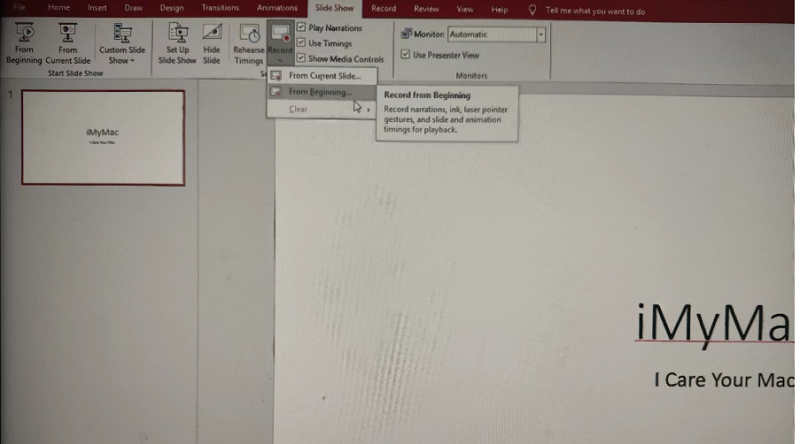 Record Audio on PowerPoint on Windows