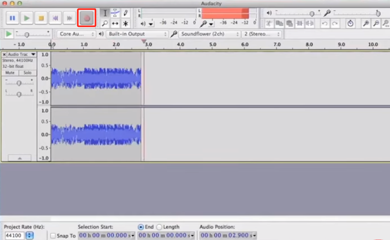 Запись звука с рабочего стола с помощью Audacity на Mac