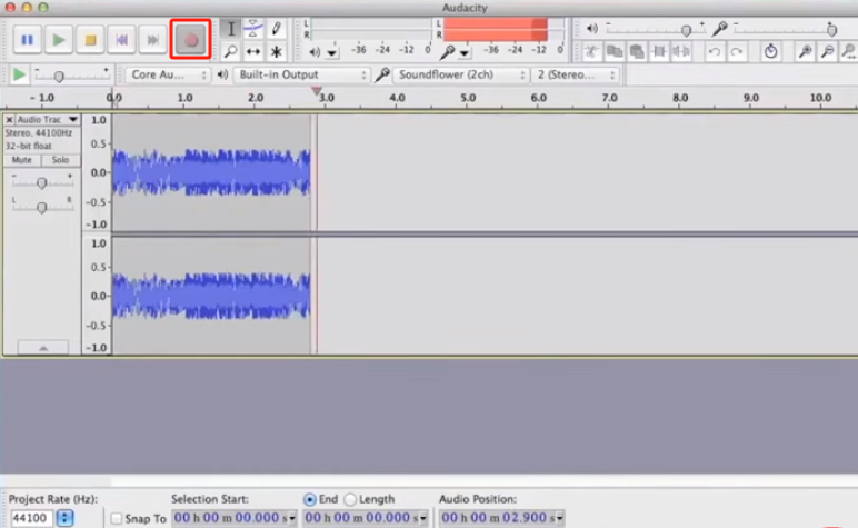 Grave áudio de desktop com Audacity no Mac