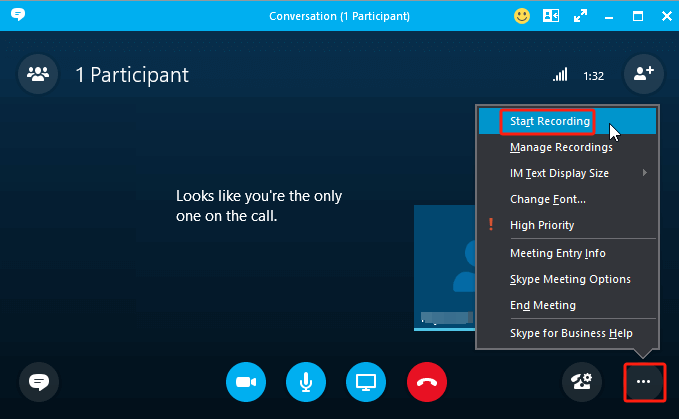 Grave uma chamada no Skype