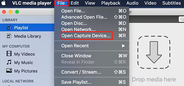 Mac 무료 스크린 레코더 - VLC