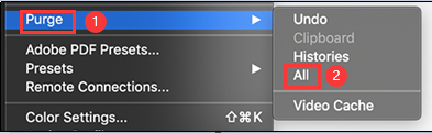 清除Photoshop缓存以修复暂存磁盘已满错误