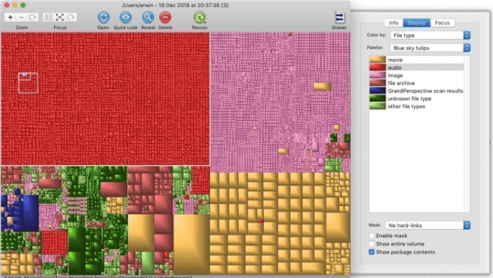 WinDirStat voor Mac Alternatief GrandPerspective