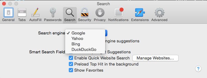 Change the Default Search Engine in Safari