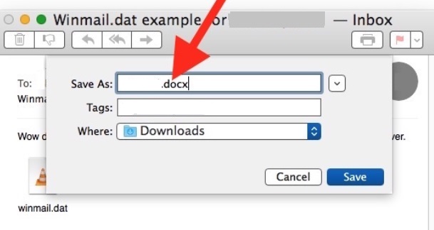 Open Winmail.dat on Mac by Changing Extension Name