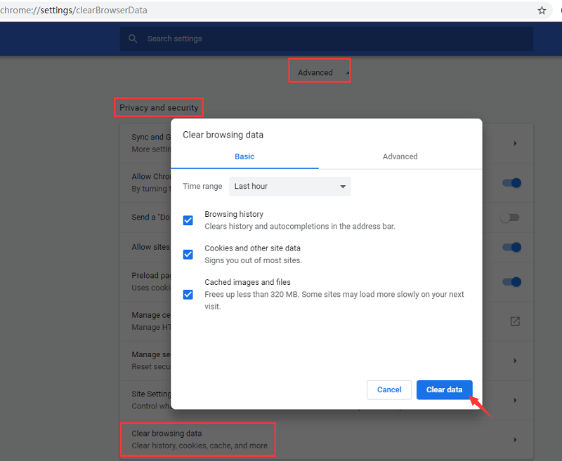 Wyczyść pamięć podręczną w przeglądarce, aby naprawić problem z powolnym działaniem programu AutoCAD