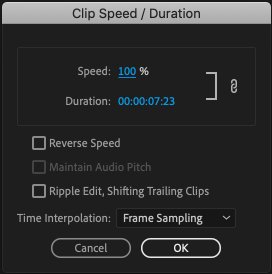 Speed Up a Clip in Premiere Pro