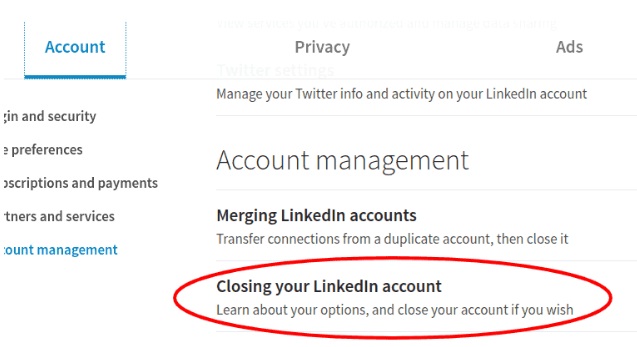 Jak zamknąć konto Linkedin