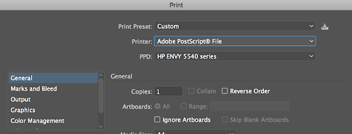 Configure Illustrator to Print to a Non-Default Printer