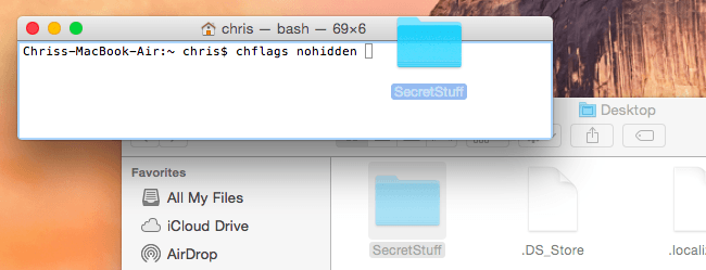 Ukryj nowy folder bezpośrednio za pomocą terminala