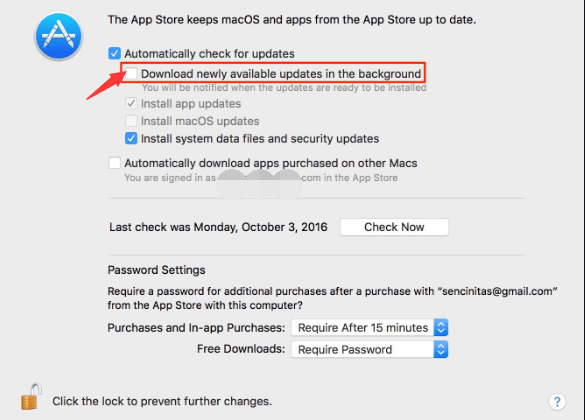 Deshabilitar la actualización automática en macOS Mojave 10.14 y más reciente