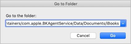 Используйте Finder, чтобы найти местоположение iBooks