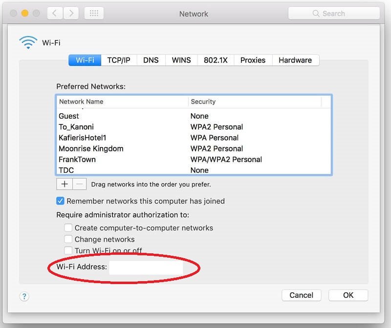 Find MAC Address on Mac