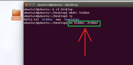 Ocultar una carpeta con el comando MV