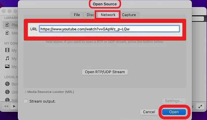 Загрузите видео с YouTube на Mac с помощью VLC