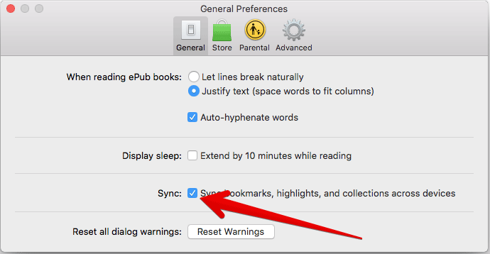 Sync iBooks via iBooks Settings