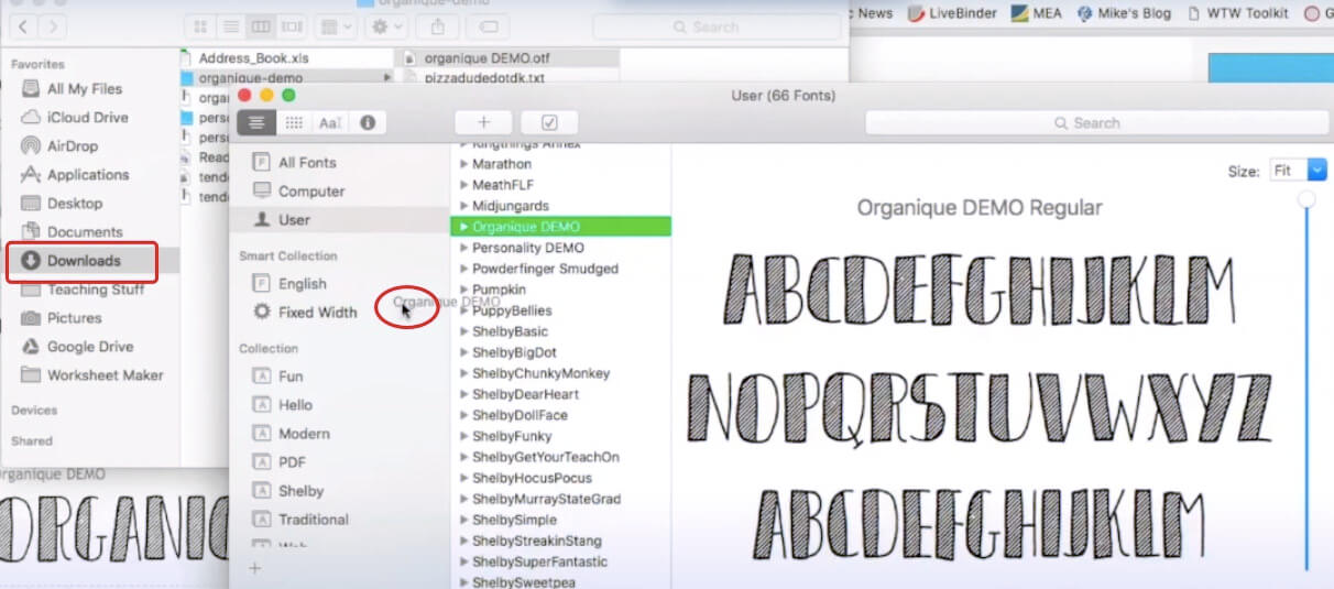 Mac에 글꼴 설치