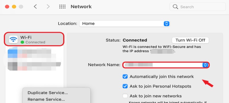 在 Mac 上关闭 Xfinity WiFi