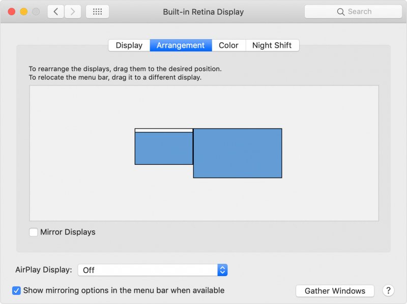 Зеркальное отображение дисплея Mac