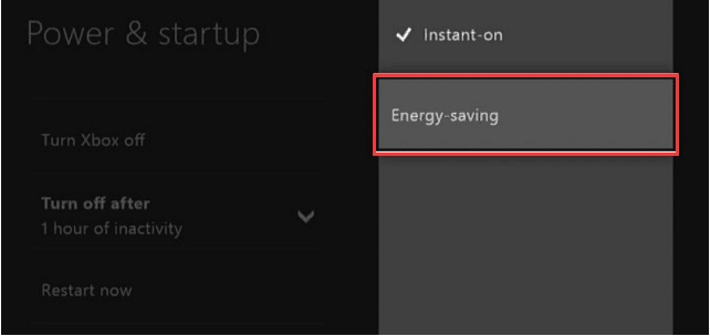 تعديل وضع الطاقة لإصلاح عدم قراءة قرص Xbox One