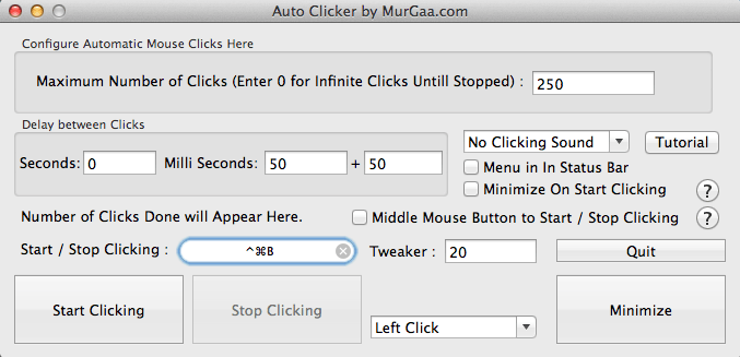 Clicker automático de MurGaa para Mac