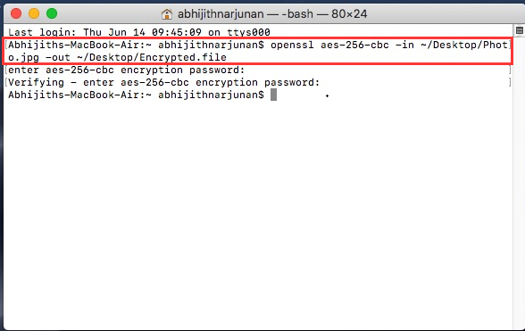 Zabezpiecz folder hasłem na komputerze Mac przy użyciu OpenSSL