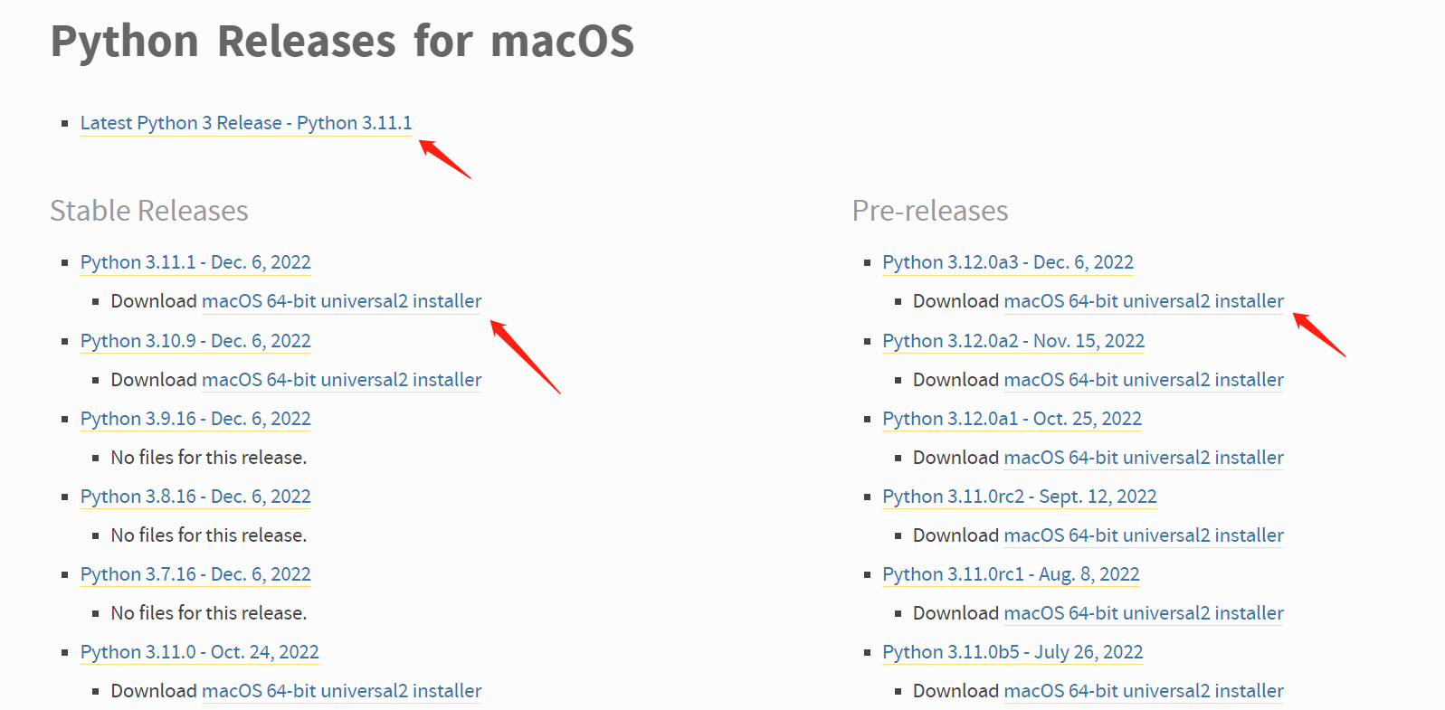 Obtenha o instalador do pacote Python atualizado mais recente para Mac