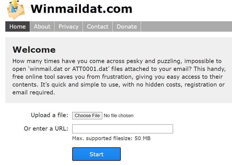 افتح ملفات Winmail.dat على نظام Mac عبر الإنترنت
