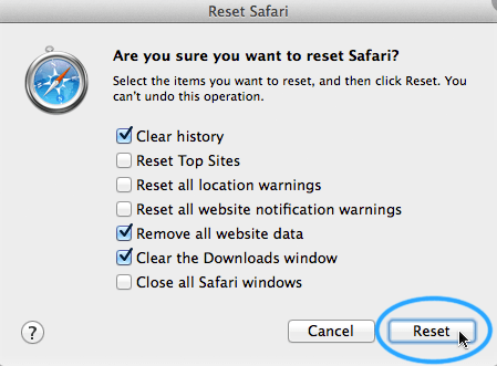Reset Safari to Fix Safari Not Working on Mac